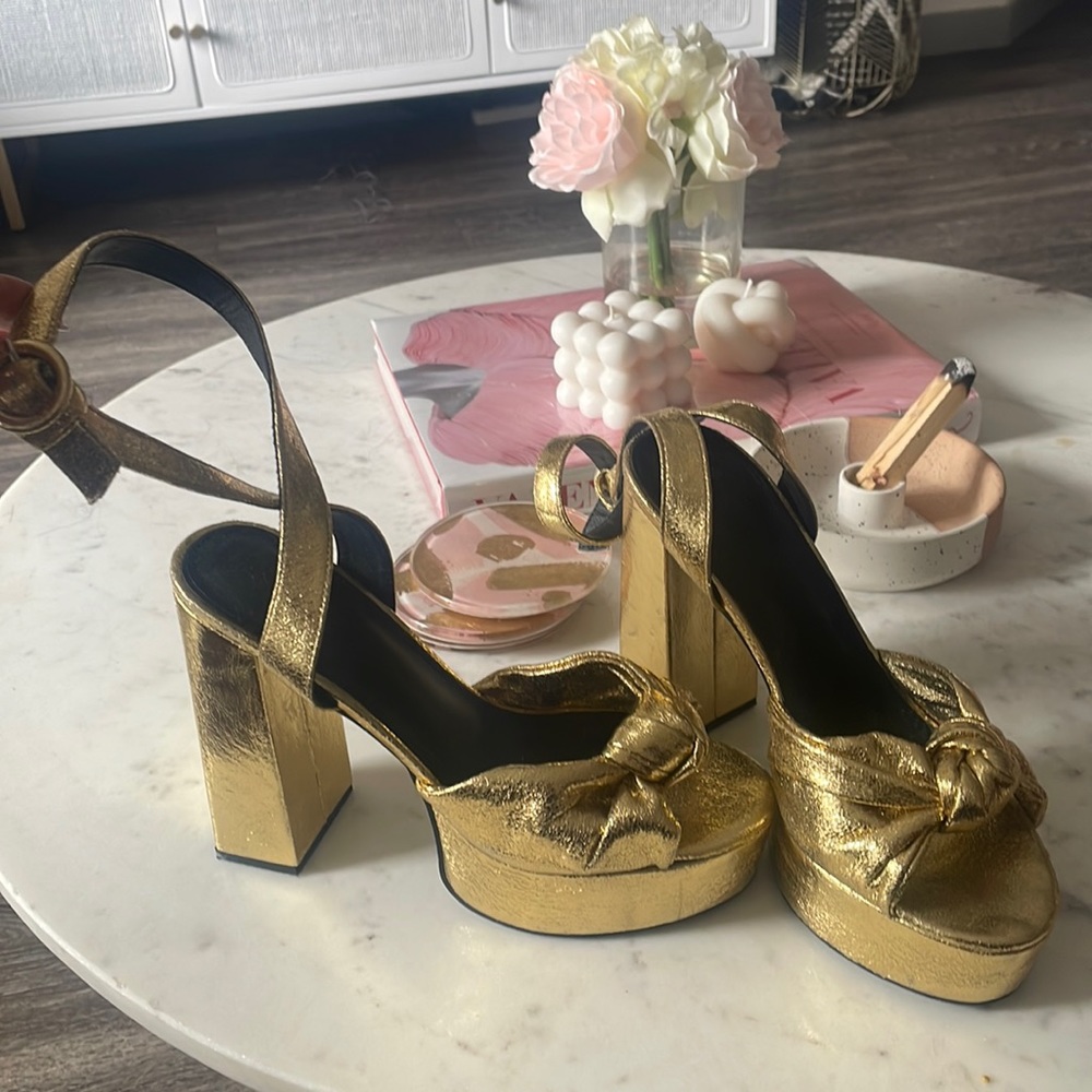 ASOS Gold Platform Heels